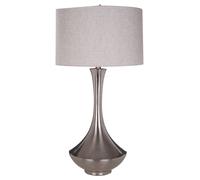 Orsina Chrome Table Lamp with Fabric Shade, Metal Lighting Feature for Side Table or Console, Home Lighting in Silver Orsina Silver