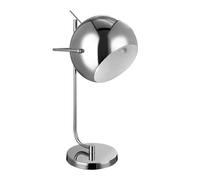 Orsina Chrome & White Interior Table Lamp, Polished Chrome Stem With Glossy Dome Shade, Luxe Bedside or Desk Lamp in Silver Orsina Silver
