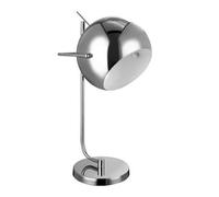 Orsina Chrome & White Interior Table Lamp, Polished Chrome Stem With Glossy Dome Shade, Luxe Bedside or Desk Lamp in Silver Orsina Silver