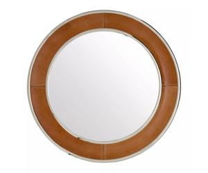 Orsina Churchill Tan Genuine Leather Wall Mirror