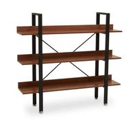 Orsina Classic 3 Tier Light Yellow Shelf Unit With Beech Grain Shelve, Gold Shelf Unit, Wall Shelving Unit For Books in Natural Orsina Natural
