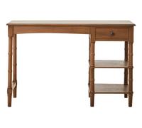 Orsina Classic Design Natural Wood Desk, Functional Computer Desk For Office, Spindle Legs Design Desk For Library