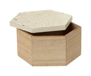 Orsina Classic Design Small Terrazzo Lid Trinket Box, Decorative Nordic Style Jewelry Box, Compact Wooden Box in Natural Orsina Natural