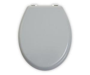 Orsina Classic Matte Grey Oval Toilet Seat, Modern Soft Finish Loo Seat, Commode Cover With Anti-Wobble Fixings