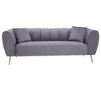 Orsina Classic Midnight Velvet Sofa, Luxury Sofa For Bedroom, Versatile Outdoor 3 Seater Sofa, Modern Settee Sofa in Grey Orsina Grey