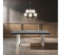 Orsina Classic Minimalist Design Dining Table, Spacious Kitchen Table, Luxe Lounge Table, Garden Table For Patio in Black Orsina Black