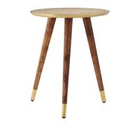 Orsina Classic Profile Metal And Gold Finish Carve Side Table, Versatile Side Table By Couch, Sturdy Corner Table