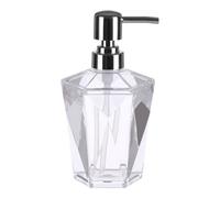 Orsina Clear Acrylic Soap Dispenser, 3D Geometric Silver Pump Soap Dispenser, Textured Surface Hand Soap Pump