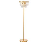 Orsina Clear Crystal Floor Lamp with Gold Metal Base, Elegant Crystal Bead Standing Lamp for Living Room Orsina Gold