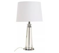 Orsina Clear Crystal Table Lamp With Chrome Base, Geometric Crystal Frame Bedside Lmap, Contemporary Table Lamp
