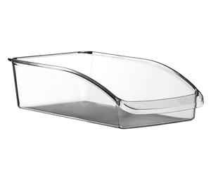 Orsina Clear PS Plastic Small Fridge Organiser, Clear Pantry Storage Bin, Plastic Storage Box For Food & Drinks Orsina Clear