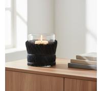 Orsina Coastal Styled Medium Candle Holder, Modern Candle Holder, Round Glass Candle Holder in Black Orsina Black