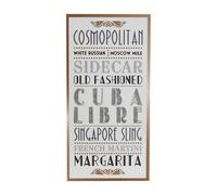 Orsina Cocktail Wall Plaque, Wooden Sign With Vibrant Cocktail-Themed Typography, Rustic Finish Adds Fun And Flair