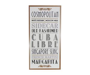 Orsina Cocktail Wall Plaque, Wooden Sign With Vibrant Cocktail-Themed Typography, Rustic Finish Adds Fun And Flair