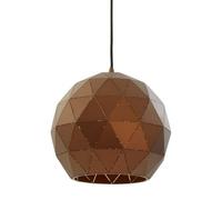 Orsina Coffee Finish Geometric Pendant Light, Durable Steel Shade With Gold Interior, Modern Lighting Feature