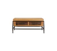 Orsina Coffee Table With Ash Wood Top & Metal Frame, Modern Table With 2 Convenient Drawers, Ideal For Compact Spaces in Natural Orsina Natural