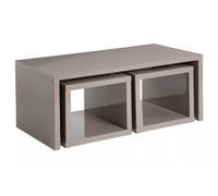 Premier Housewares Set of 3 Coffee Table Dark Grey Living Room Table with Nest of Tables Coffee Table for Living Room The Nest of 3 39 x 46 x 30 cm