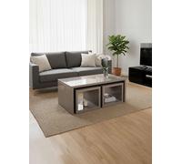 Orsina Coffee Table with Space-Saving Nesting Tables, Dark Grey Coffee Tables, Contemporary Wooden Coffee Table Set Orsina Grey