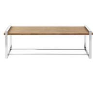 Orsina Coffee Table, Wooden Surface Display Table, Stainless Steel Decorative Coffee Table For Bedroom