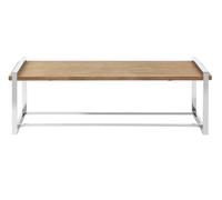 Orsina Coffee Table, Wooden Surface Display Table, Stainless Steel Decorative Coffee Table For Bedroom in Natural Orsina Natural