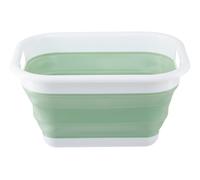 Orsina Collapsible Green White Laundry Basket, nature friendly Rubber Build Basket, Folding Washing Hamper With Handles Orsina Green