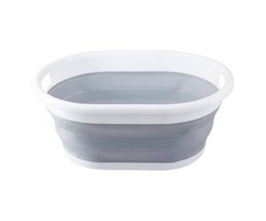 Orsina Collapsible Grey White Large Laundry Basket