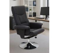 Denton Black Leather Effect Recliner, Black