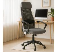Brent High Back Mesh Home Office Chair Premier Housewares Grey One Size