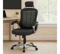 Orsina Comfortable Black & Silver Home Office Chair, Ergonomic Work From Home Chair, Movable Ergonomic Chair in Grey Orsina Grey