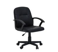 Interiors by Premier Office Chair with Arms Brent Low Back Faux Leather Black