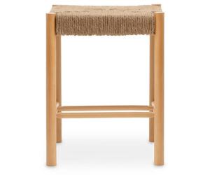 Orsina Comfortable Contemporary Natural Wood Stool, Handwoven Bedroom Stool, Easy To Maintain Lounge Stool