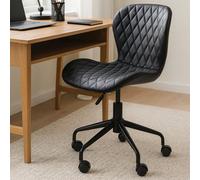Orsina Comfortable Design Black Armless Home Office Chair, Ergonomic Work From Home Chair, Movable Sleek Chair
