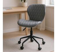 Orsina Comfortable Design Black Armless Home Office Chair, Ergonomic Work From Home Chair, Movable Sleek Chair in Grey Orsina Grey