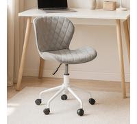 Orsina Comfortable Design Grey And White Home Office Chair, Ergonomic Work From Home Chair, Movable Sleek Chair