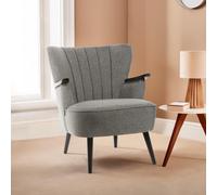 Orsina Comfortable Grey Lounge Chair With Curved Backrest, Spacious & Modern Highback Room Chair For Bedrooms in Dark Grey Orsina Dark Grey