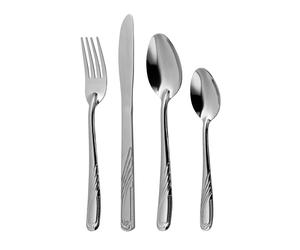 Orsina Comfortable Grip 16 Pc Cutlery Set, Stainless Steel Spon & Fork Set, Elegant Design Serving Spoon Set in Silver Orsina Silver
