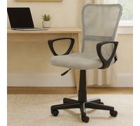 Orsina Comfortable Light Grey Home Office Chair, Ergonomic Work From Office Chair, Movable Chair For Bedroom