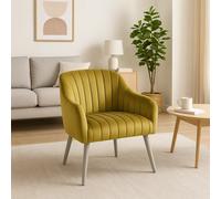 Orsina Comfortable Mustard Fabric Armchair For Reading, Mid-century Modern chair For Livingrooms, Sleek Armchair in Yellow Orsina Yellow
