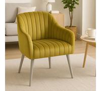 Orsina Comfortable Mustard Fabric Armchair For Reading, Mid-century Modern chair For Livingrooms, Sleek Armchair in Yellow Orsina Yellow