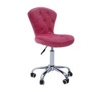 Premier Housewares Pink Velvet Buttoned Home Office Chair
