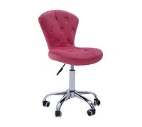 Interiors By Ph Pink Velvet Home Office Chair With Swivel Base, Pink
