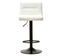 Orsina Comfortable White Leather Effect Bar Stool, Leather Upholstered Bar Stool, Luxurious Modern Bar Stool