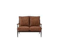 Orsina Compact 2 Seater Sofa With Durable Metal Frame, Rustic Black Finish Two-Seater Couch, Settee Seat For Patio in Brown Orsina Brown