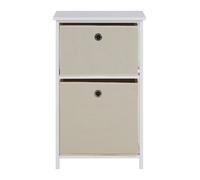 Orsina Compact Design 2 Grey Fabric Drawers Cabinet, Nordic Style Display Cabinet, Spacious Side Cabinet For Bedroom in Natural Orsina Natural