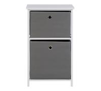 Orsina Compact Design 2 Grey Fabric Drawers Cabinet, Nordic Style Display Cabinet, Spacious Side Cabinet For Bedroom Orsina Grey