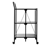 Orsina Compact Design Black Rectangular Folding Kitchen Trolley, Sturdy Kitchen Trolley For Entertaining Guests Orsina Black