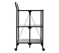 Premier Housewares Black Rectangular Folding Kitchen Trolley