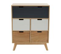 Orsina Compact Design Five Drawer Chest, Modern Design Chest Of Drawers For Livingroom, Minimalist Storage Chest in Grey Orsina Grey