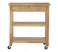 Orsina Compact Glenn Tropical Hevea Wood Kitchen Trolley, Sturdy Kitchen Trolley For Guests, Multi Tier Trolley