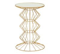 Orsina Compact Gold Finish Frame Table, Practical Side Table For Livingroom, Mirrored Top Small Lounge Table Orsina Gold